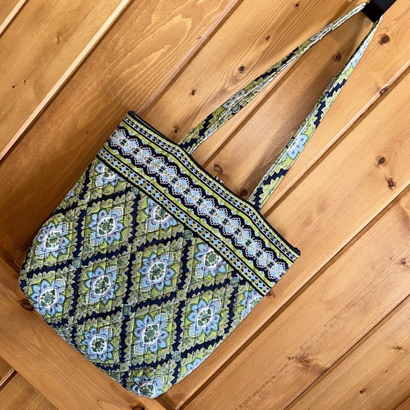 Fun Summer Vera bucket bag tote Green Navy Retired Cambridge - Picture 6 of 10